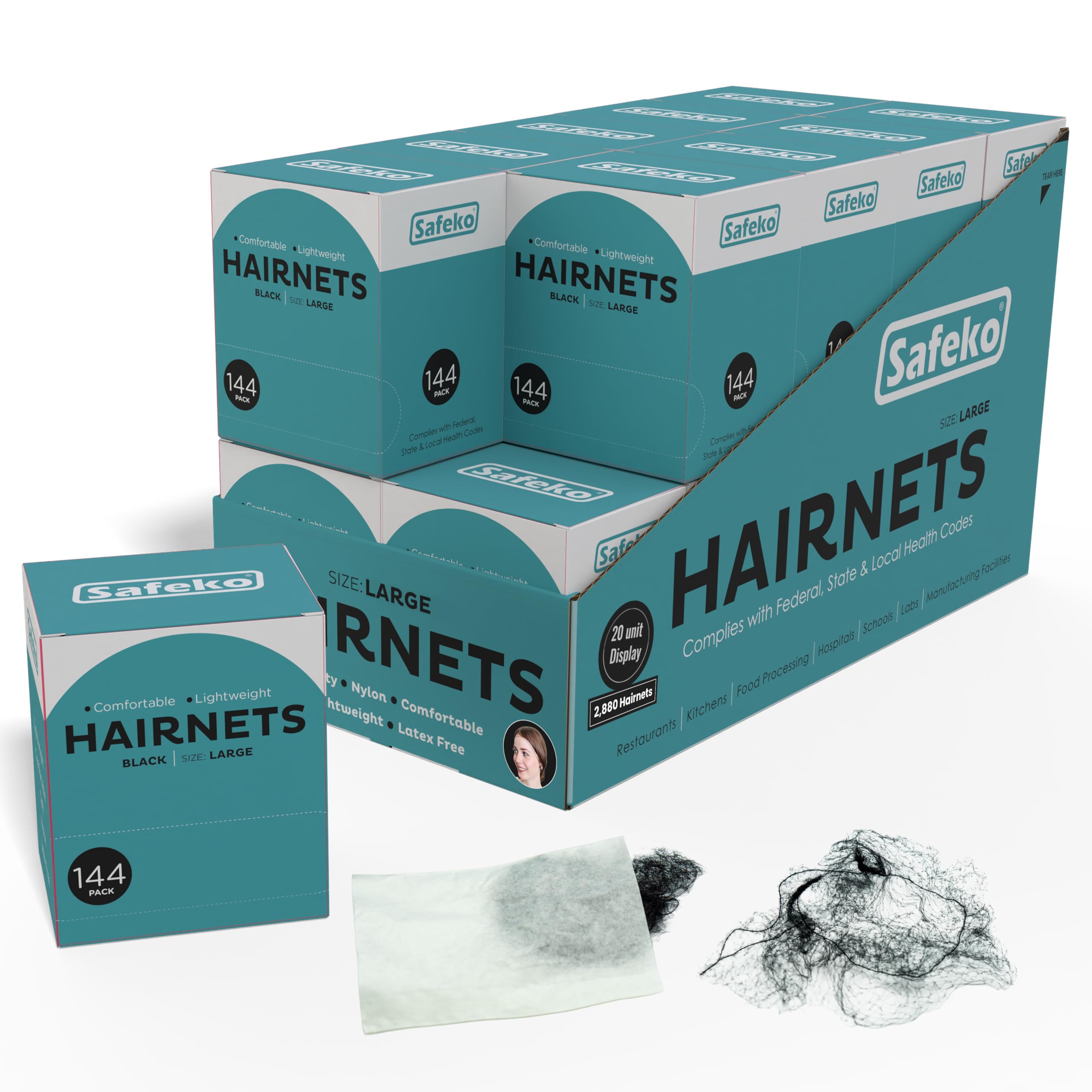 Amazon.com: SAFEKO Hair Nets 144 PCS, Individually Wrapped